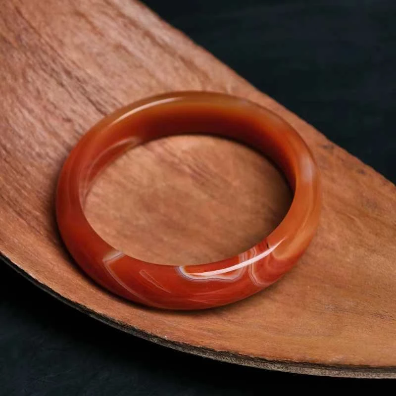 天然玉石A货 夕阳红中国红玛瑙手镯 多样性多样性发一SM601440