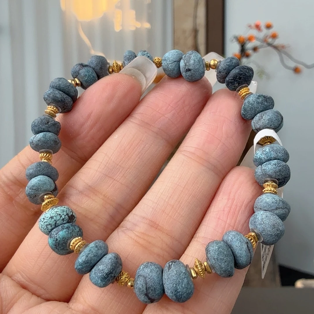 绿松石18K金镶嵌珠宝奇石