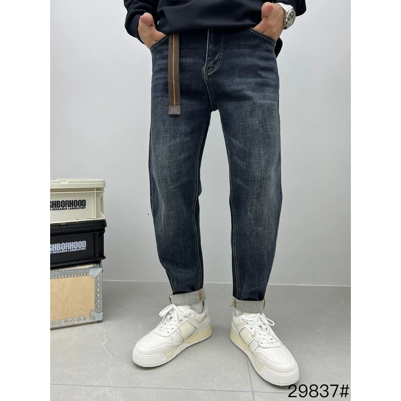 29837【●直筒●冬季新款加厚绒蓝色系】男士微弹休闲都市牛仔裤