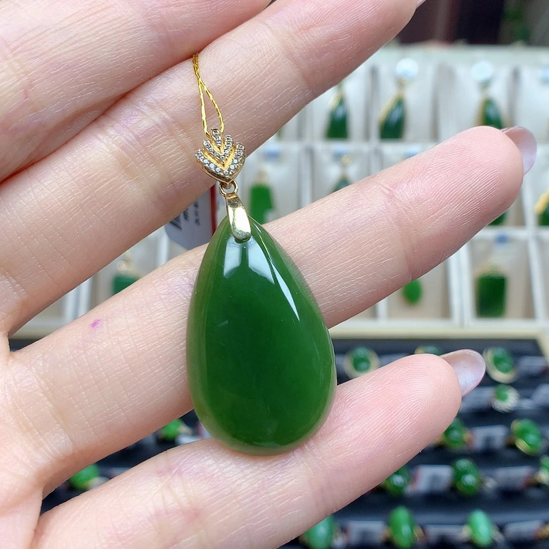 和田玉18K金镶嵌颈饰1730