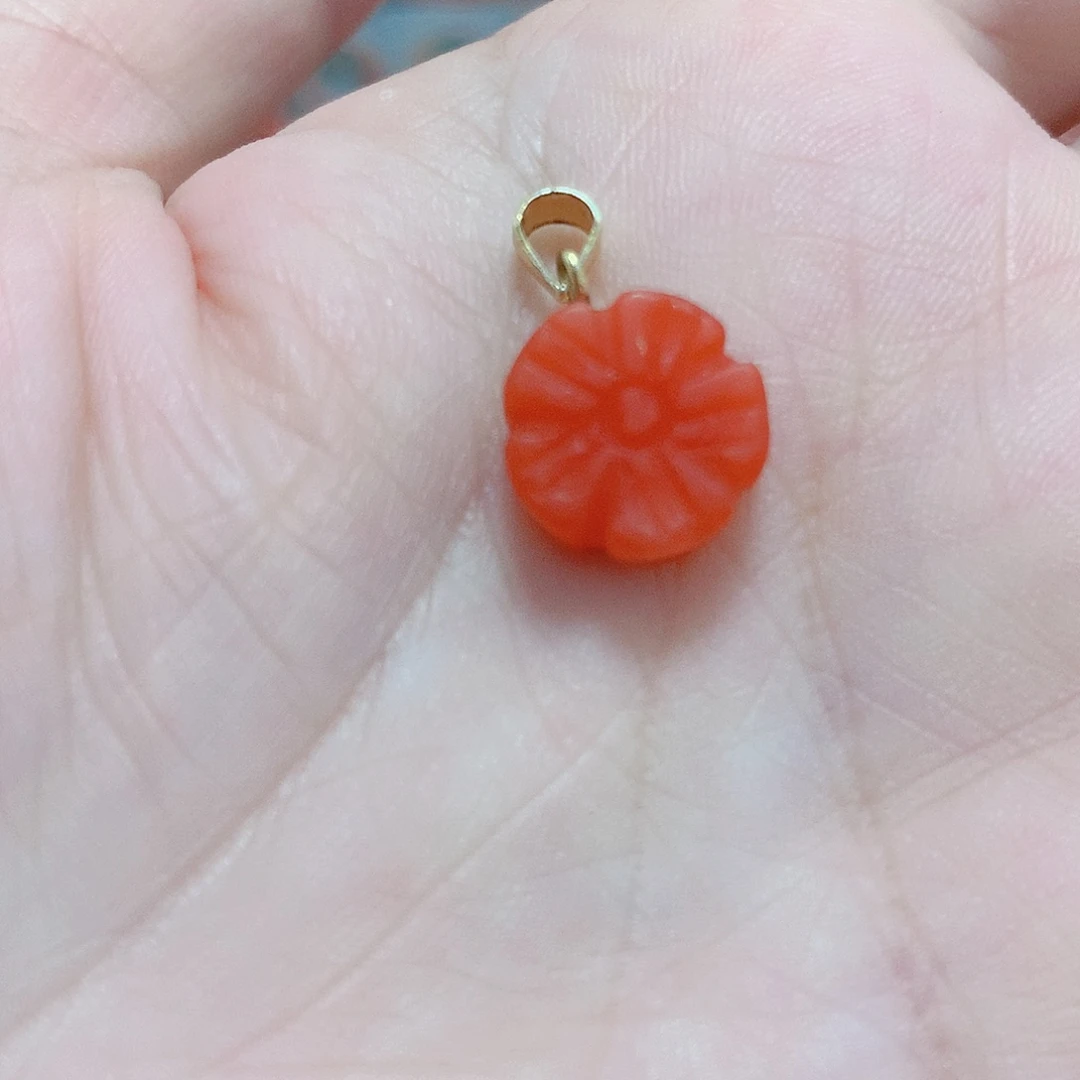 南红玛瑙银S925镶嵌吊坠(不含链)