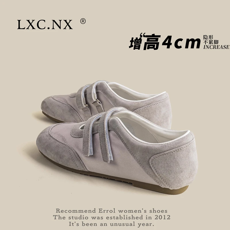 魔术贴德训鞋女款2025新款夏季薄款软底百搭超轻小个子增高阿甘鞋