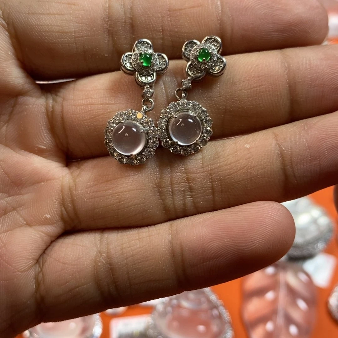 k***a石英质玉银S925镶嵌颈饰