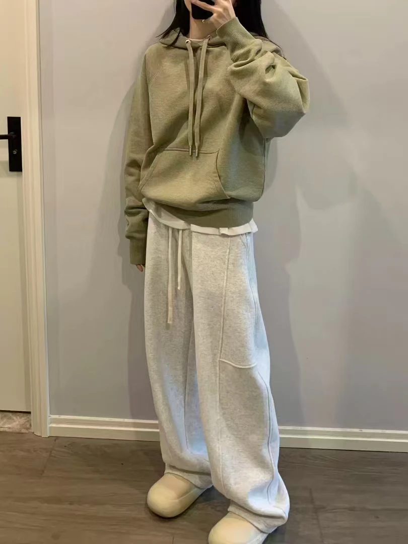 春季新款200506凤枝大码女装春款显瘦弯刀裤 裤子长裤休闲百搭