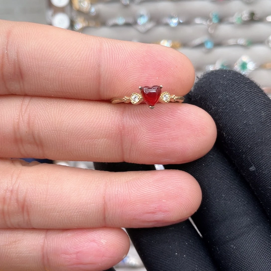 银S925镶嵌戒指石榴石123