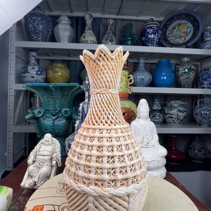 陶其他精美瓷器德化编制瓶