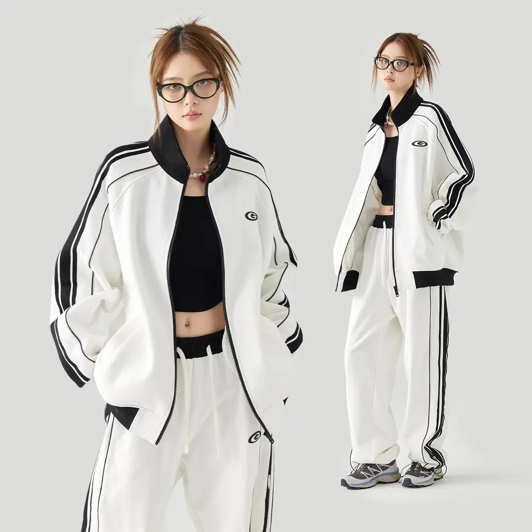 【明星同款】情侣款拉链开衫卫衣小立领美式潮牌宽松上衣外套男女