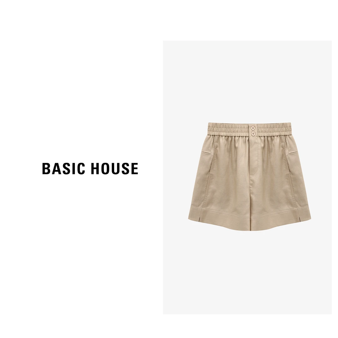 Basic House/百家好夏季舒适贴身时尚百搭简约短裤-B0625B5F342