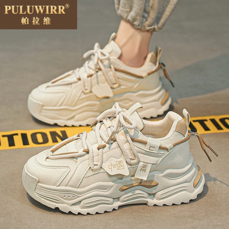 男鞋2025新款夏季休闲运动鞋透气网面学生百搭厚底增高老爹鞋网红