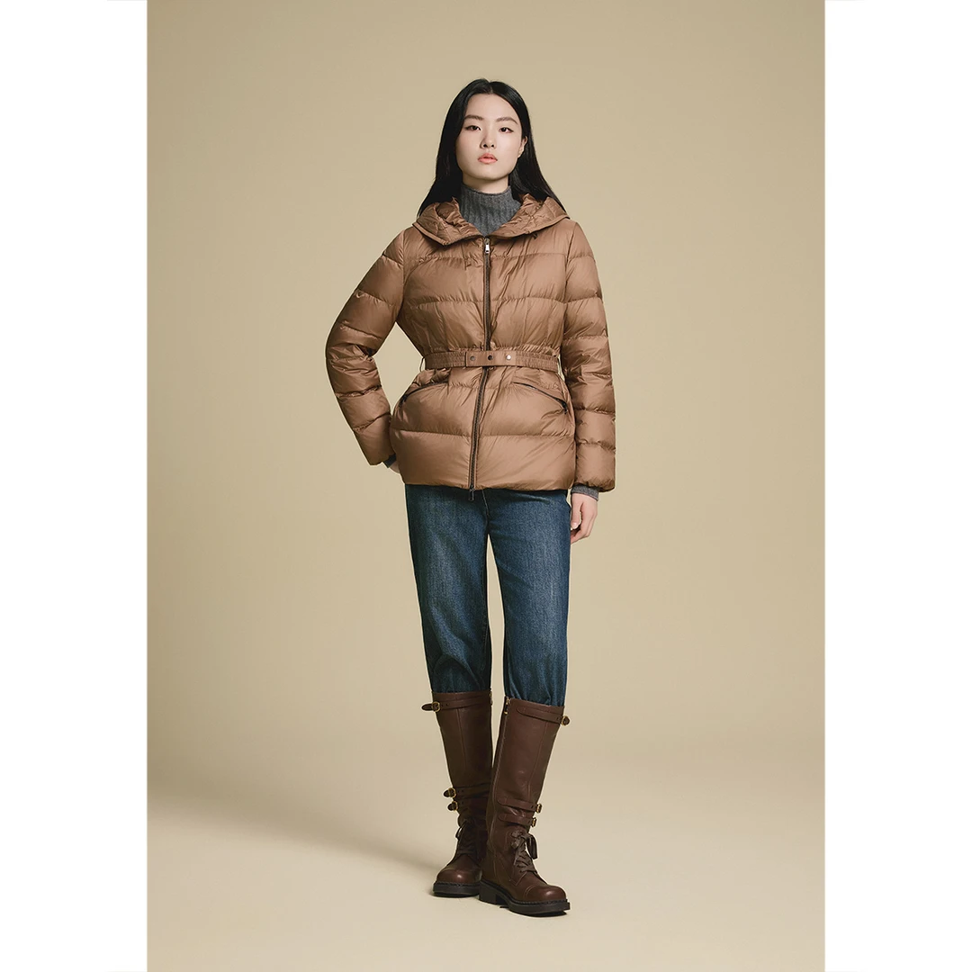 PSALTER诗篇金标收腰加绒加厚冬款连帽鹅短款绒羽绒服6C65508313