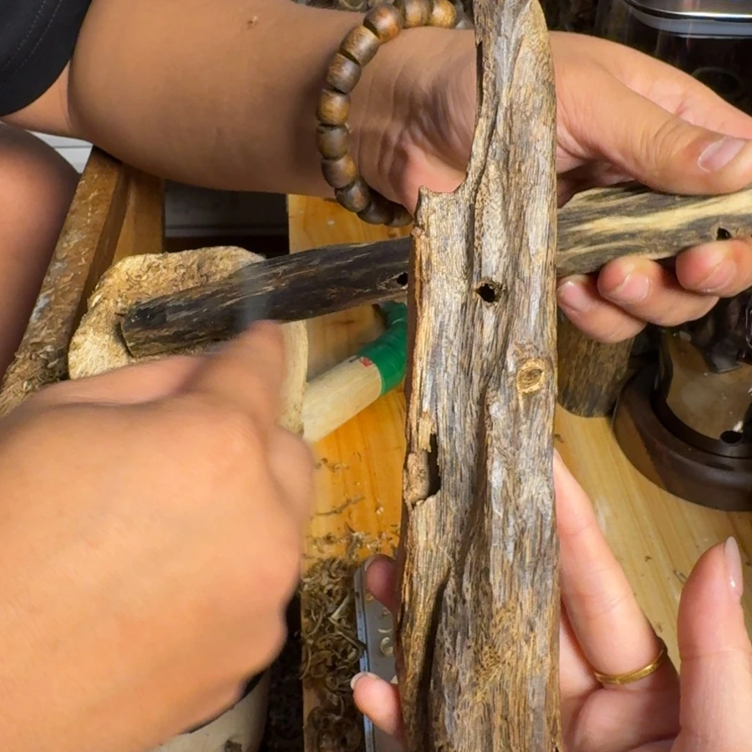 沉香奇楠沉香原料虫漏香44克