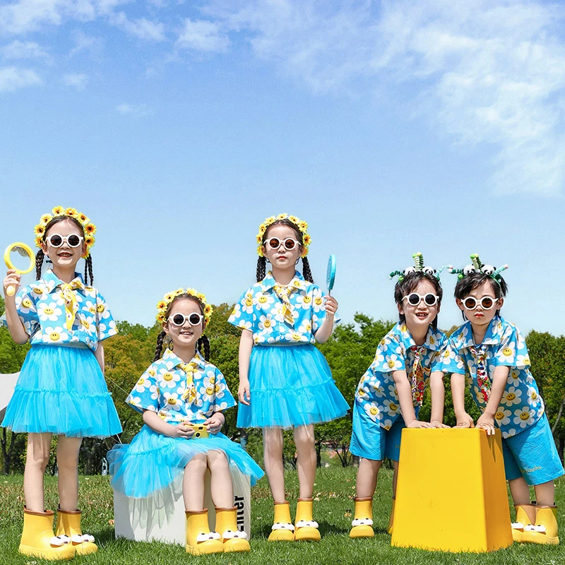 六一儿童表演服合唱幼儿园小学生女童儿童节演出服舞蹈啦啦队服装