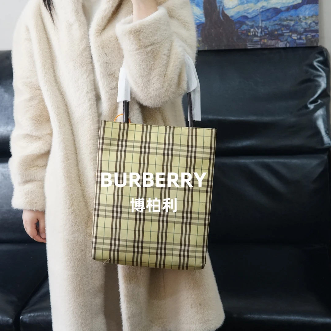 95新 BURBERRY/博柏利 绿色格纹单肩包/SC11516051/6051