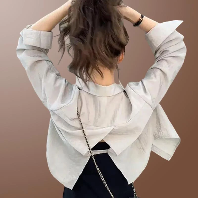 2025年夏季新款通勤韩版时尚百搭简约显瘦外套纯色防晒衣女款ins