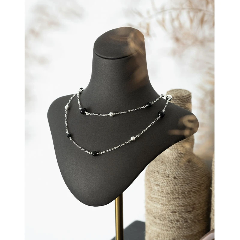 合金项链 美洋MEIYANG【特卖】双色球项链 金属圆球叠戴毛衣链