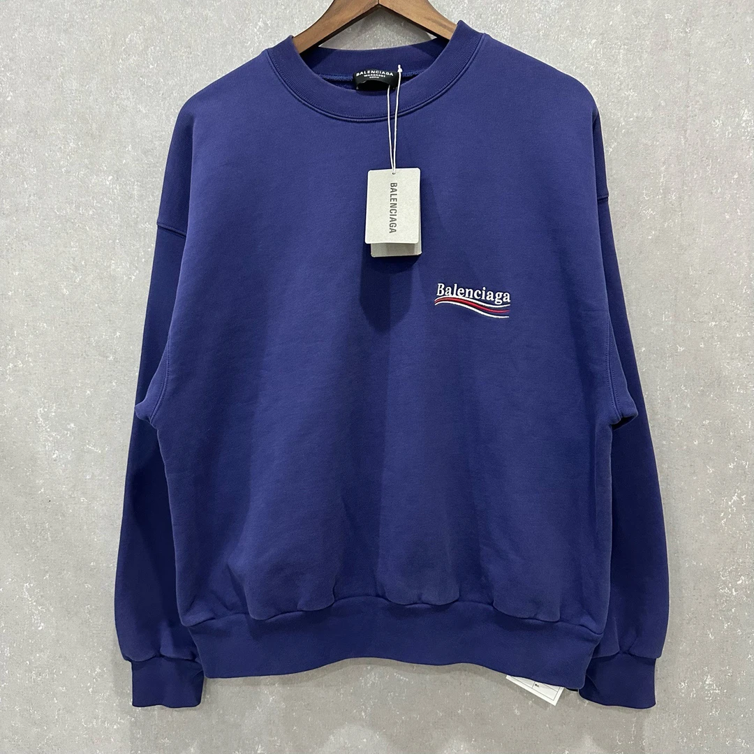 未使用 Balenciaga/巴黎世家 可乐海浪刺绣logo卫衣S码/006285