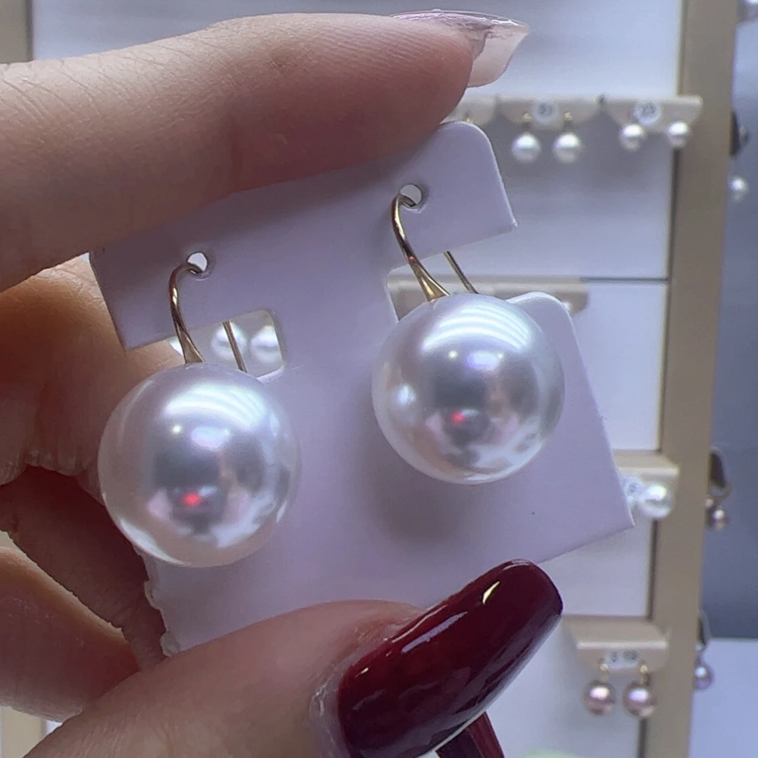 淡水珍珠耳饰18K金镶嵌