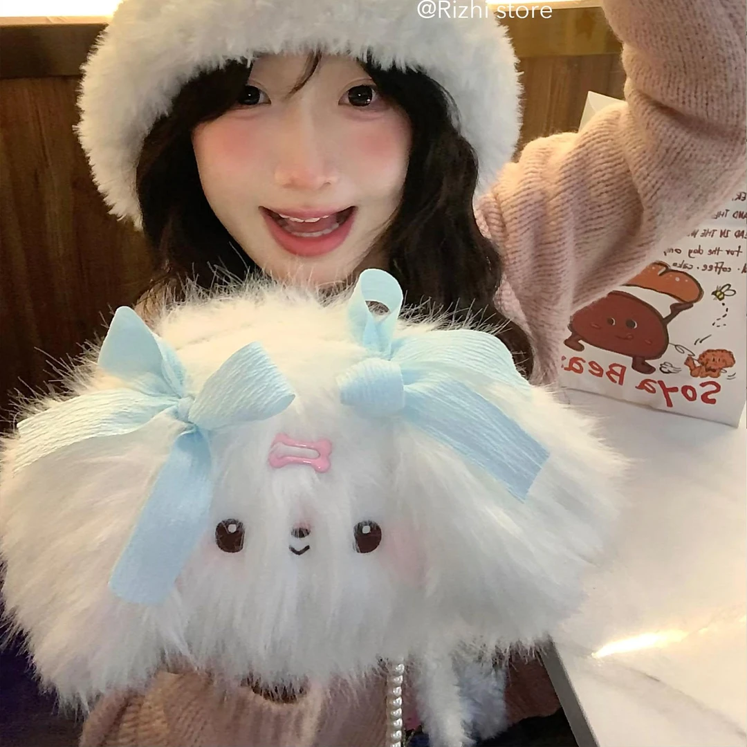 日稚商店2025新款女包小包毛绒可爱包包书包休闲包毛绒学生高颜值