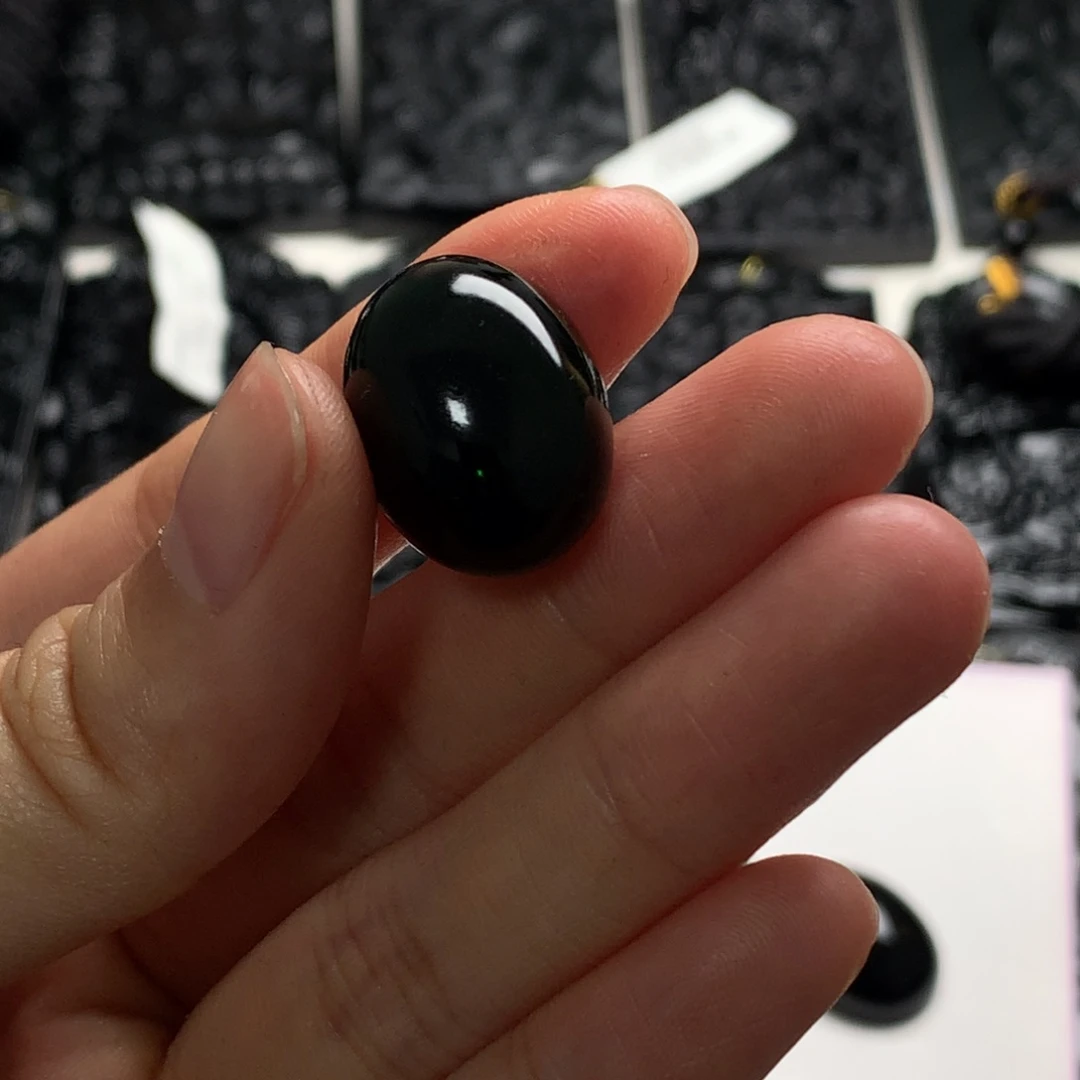 天然缅甸a货钢琴黑挂件