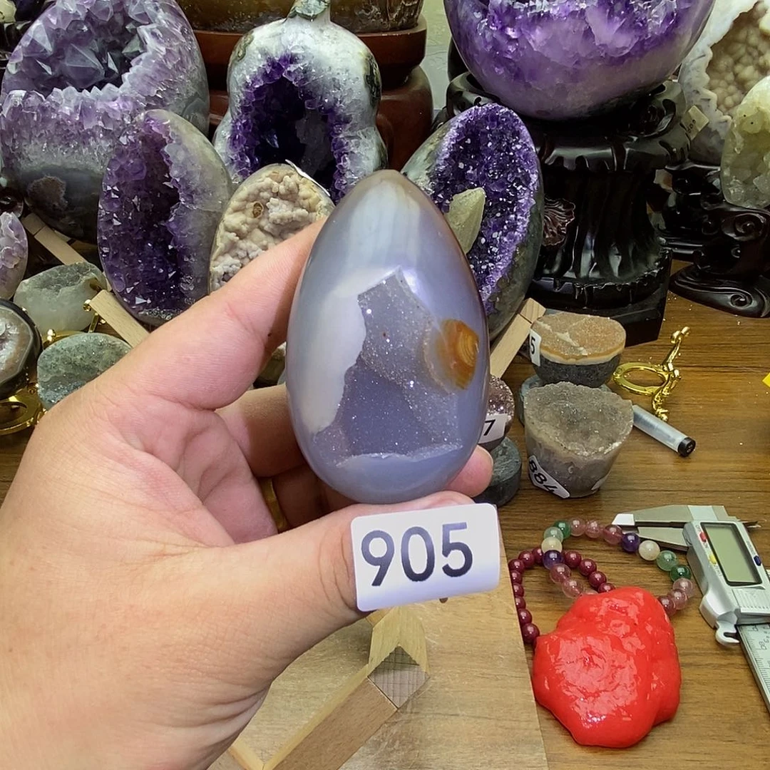 紫晶摆件未镶嵌全抛软糖龙蛋