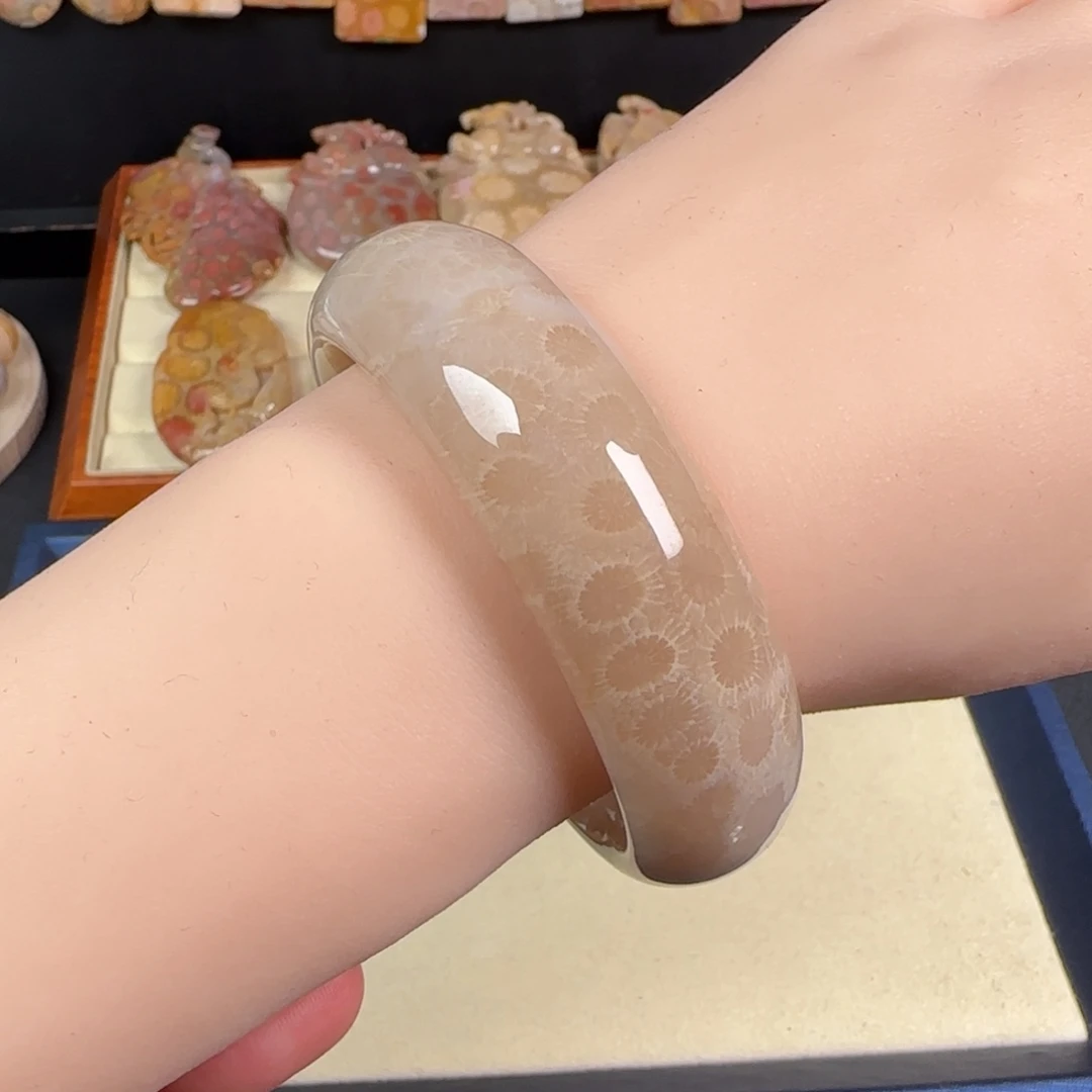 未镶嵌手链硅化玉58圈果冻睫毛