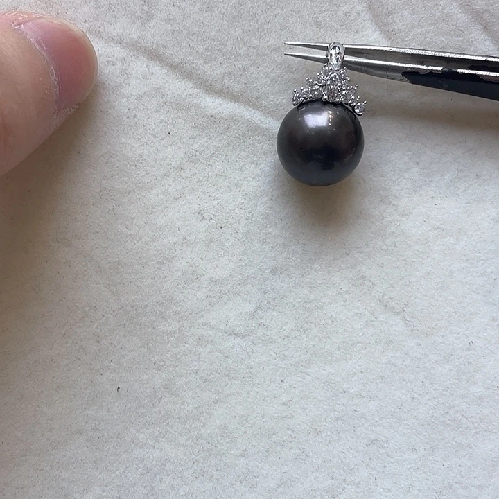 吊坠(不含链)银S925镶嵌海水珍珠