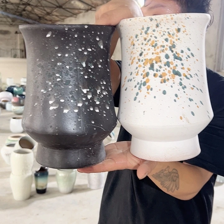 紫砂花盆高24口16