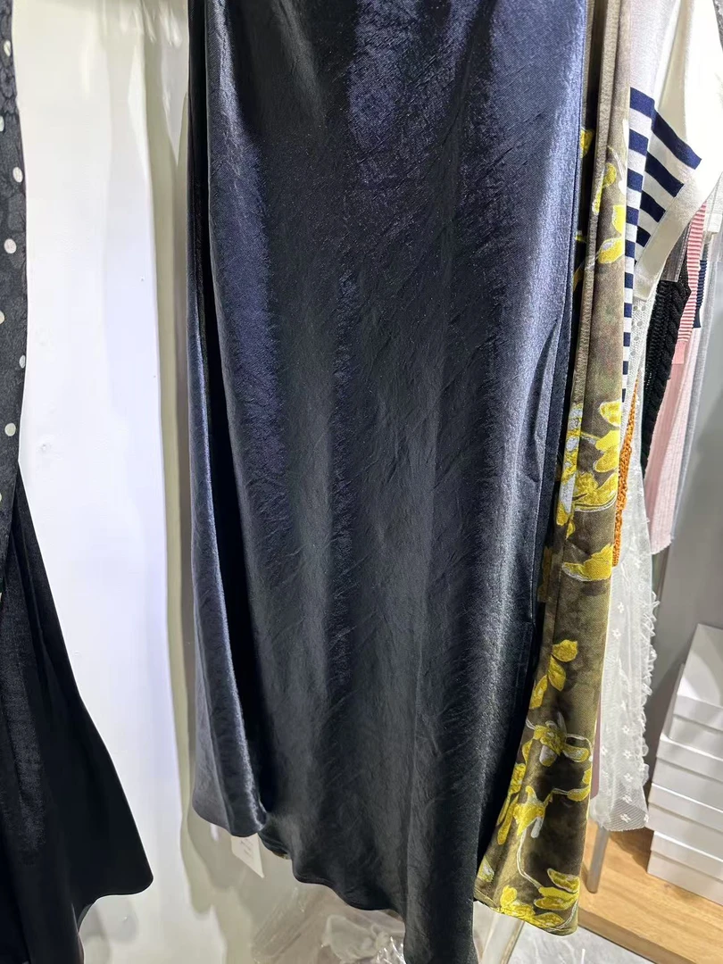 高腰垂坠感包臀醋酸半身裙黑色鱼尾裙时尚百搭网红