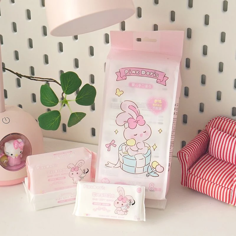 卡皮巴拉湿巾水豚便携小包迷你湿纸巾婴儿儿童一次性手口清洁家庭