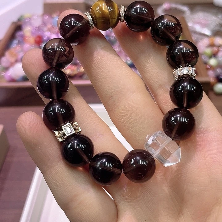 水晶手链合金查水晶大颗粒