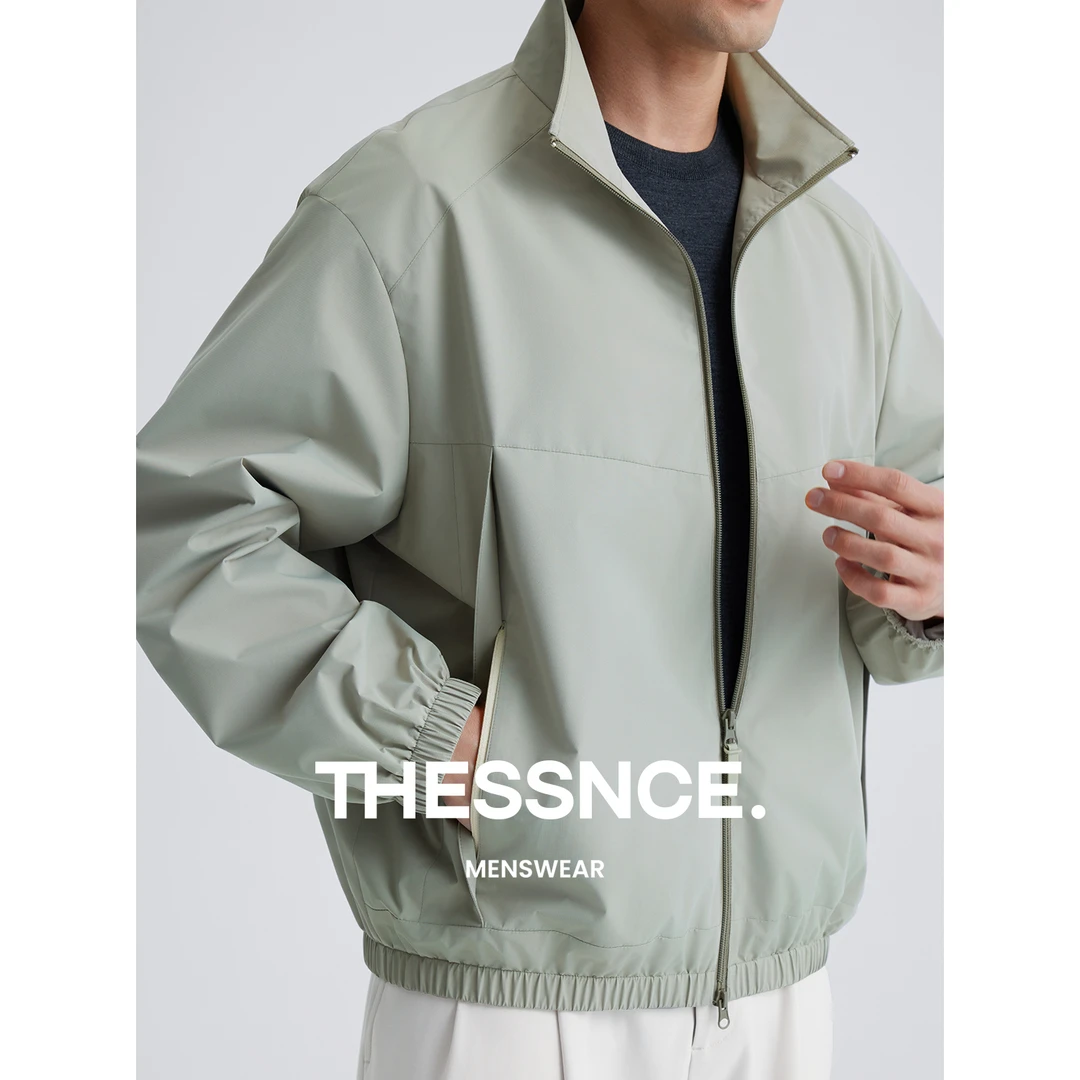 THESSNCE 三防透湿半硬壳夹克 微肌理立领户外夹克外套男春秋季