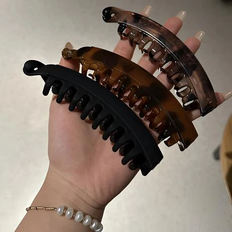 气质豹纹抓夹香蕉夹女蓬松感盘发高马尾百搭竖夹头饰发夹发卡发饰