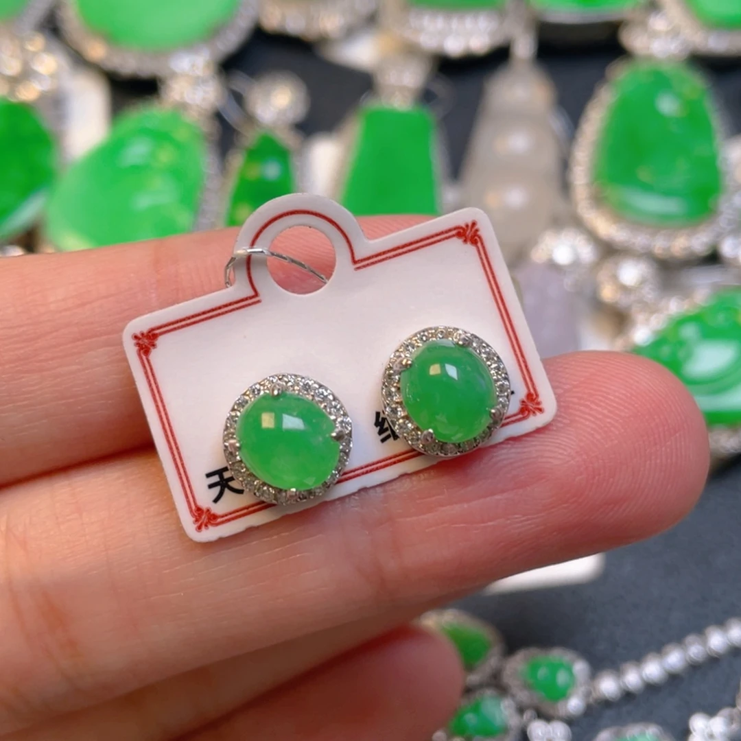 颈饰银S925镶嵌翡翠