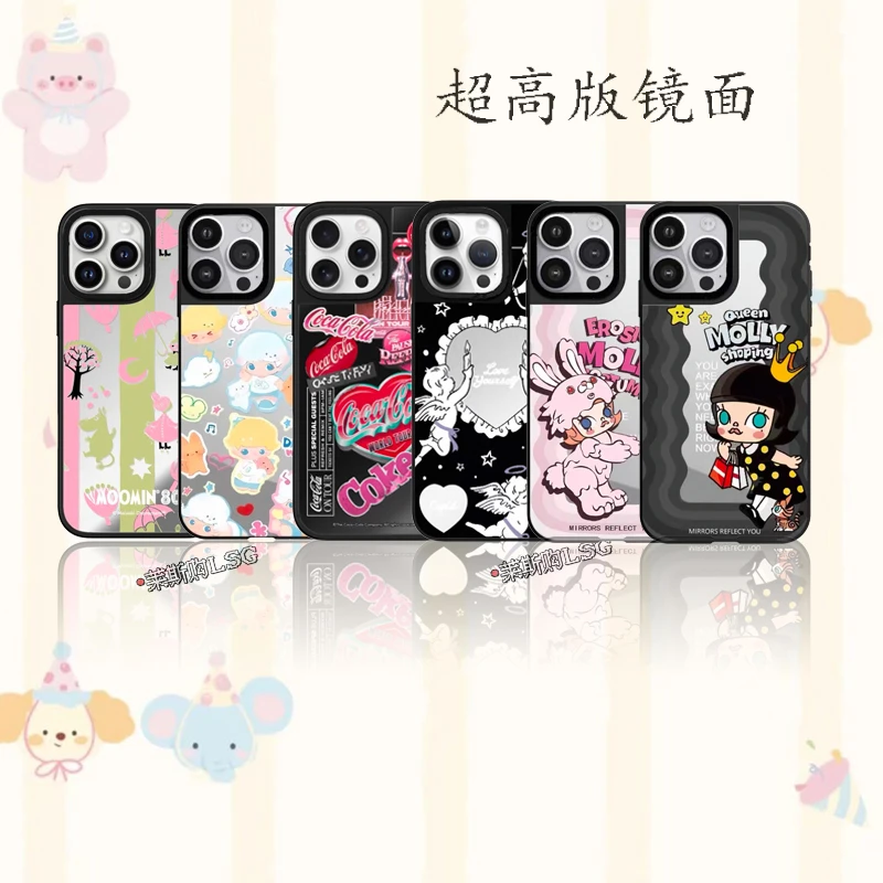 【热卖镜面2】适用于苹果16promax手机壳15/14全包13卡通防摔保护套