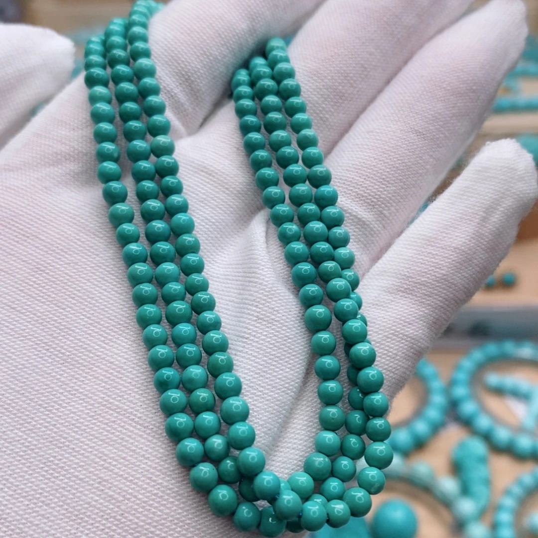 江***7绿松石未镶嵌珠宝奇石3.8mm