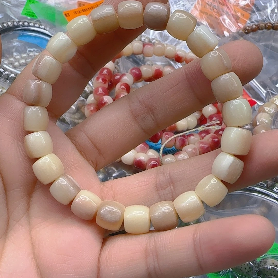 星月菩提手串191原色坨坨9×8直切单圈