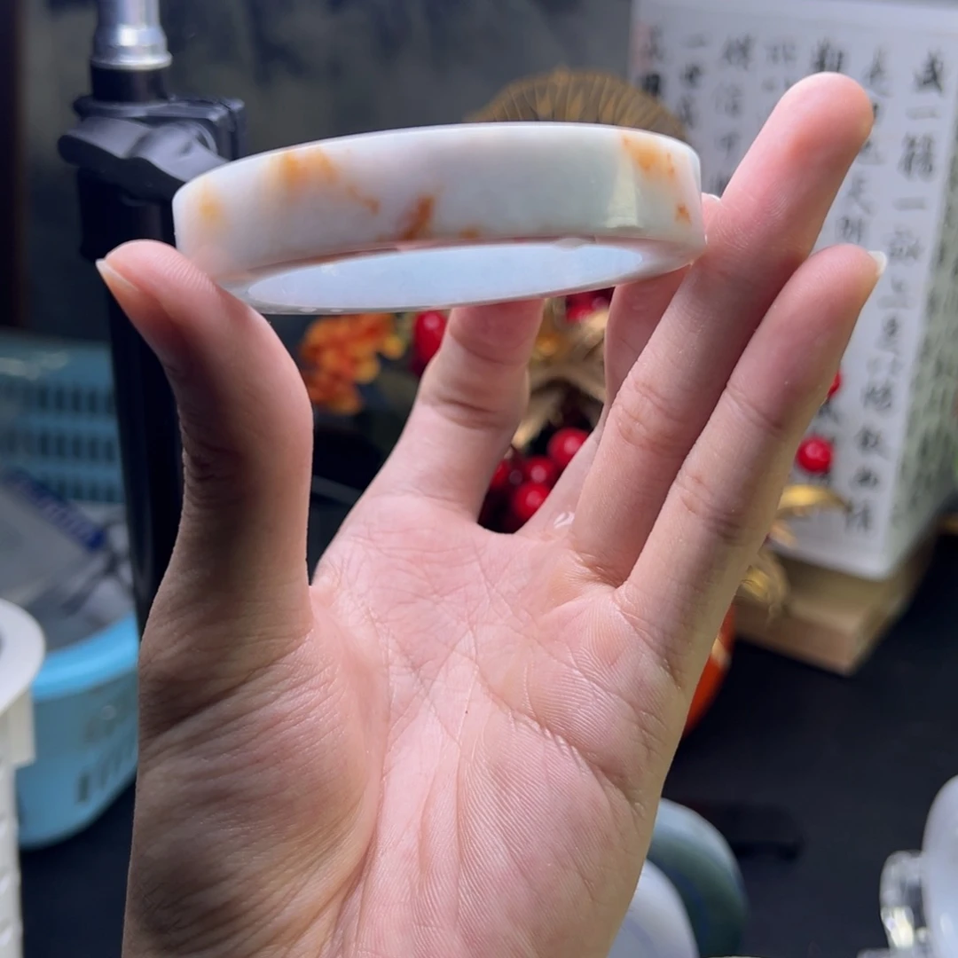 未镶嵌正圈定制翡翠 锦鲤 枫叶色 53-55