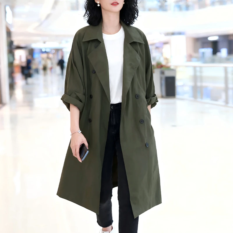 欧货高级感休闲风衣外套女士2025秋季新款小个子宽松时尚气质大衣