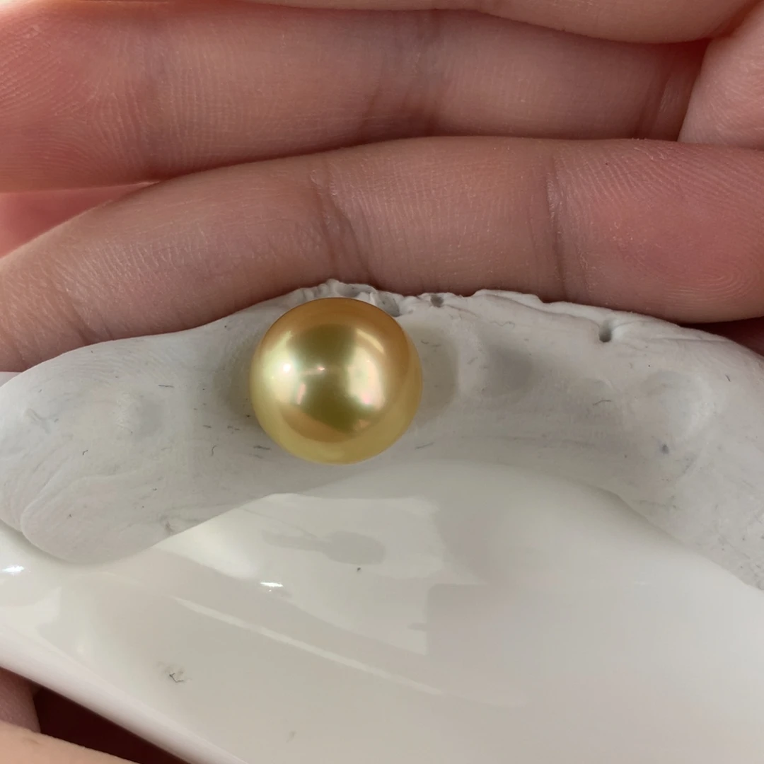 定制海水珍珠未镶嵌裸珠金珠12-13