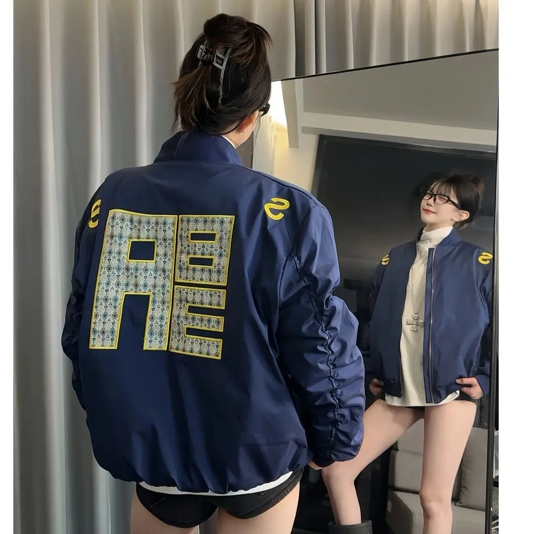 潮牌时尚2025新款男女款美式刺绣ins风百搭韩版春季秋冬棉服外套