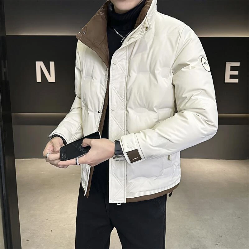 Dai Shu/袋鼠冬季男士休闲百搭立领羽绒服加厚白鸭绒御寒保暖外套