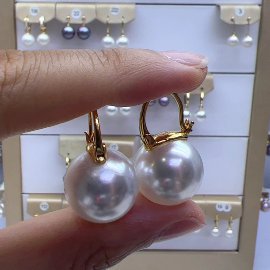 银S925镶嵌淡水珍珠耳饰