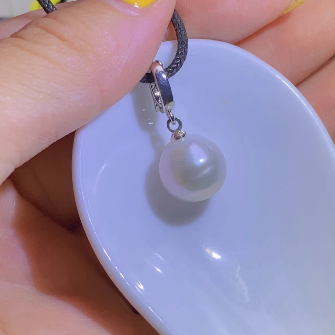 银S925镶嵌淡水珍珠天然淡水珍珠无染色无优化