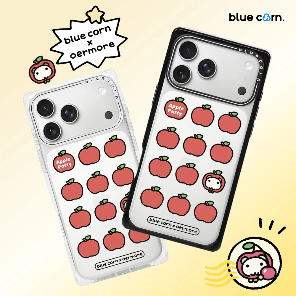 蓝色苞米联名朱小仓 苹果派对适用于iPhone17/16/15ProMax手机壳