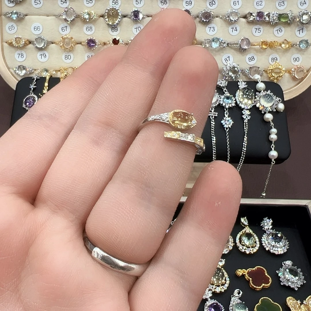 水晶戒指银S925镶嵌听*风