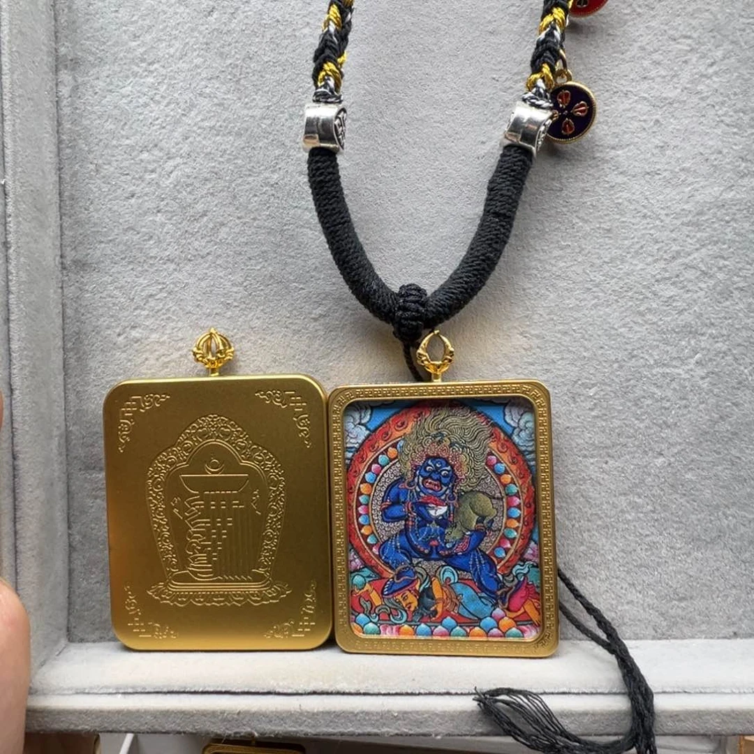 吊坠荆***.铜单面黑老爷绳子10号黑金