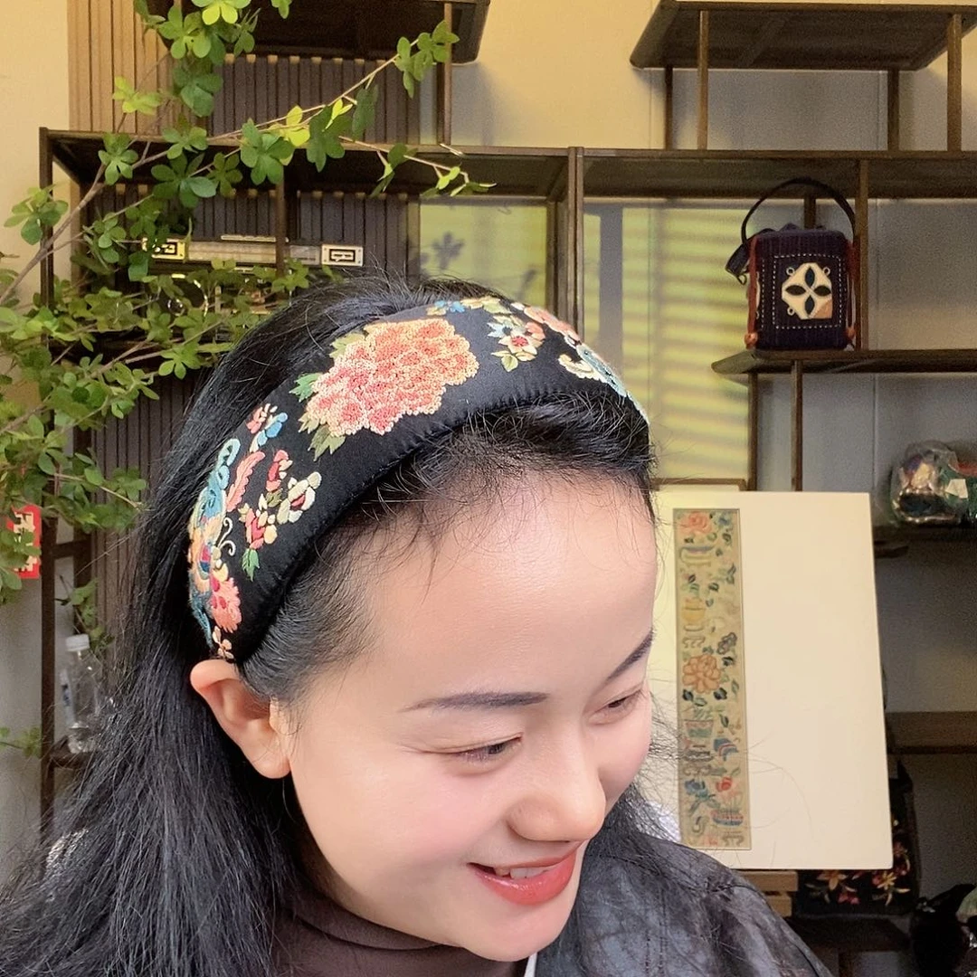 织绣老绣手工刺绣发箍