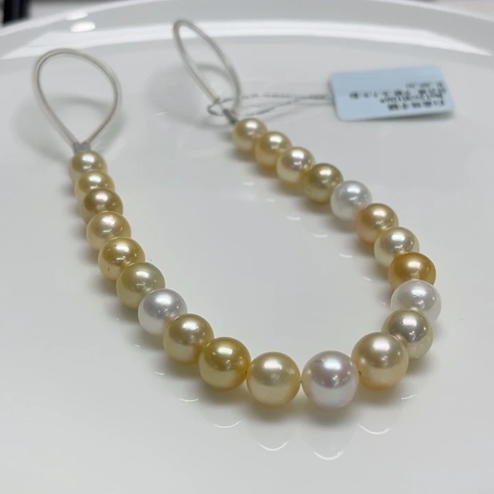 银S925镶嵌手链海水珍珠7-9mm80号