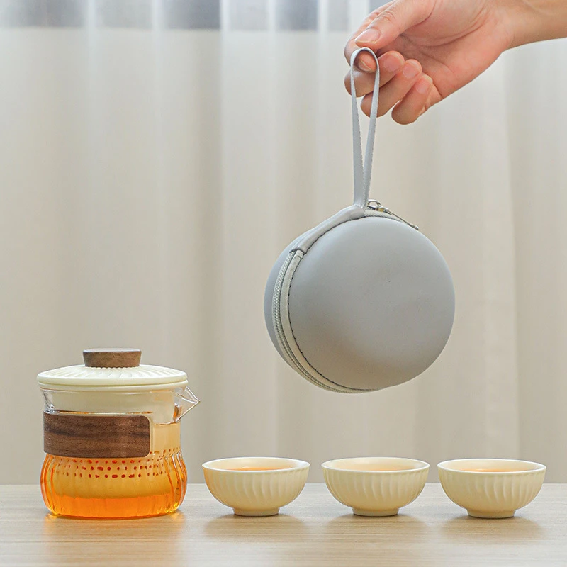 国潮新款功夫户外快客杯便携包德化旅行露营便携茶道用具茶具茶杯