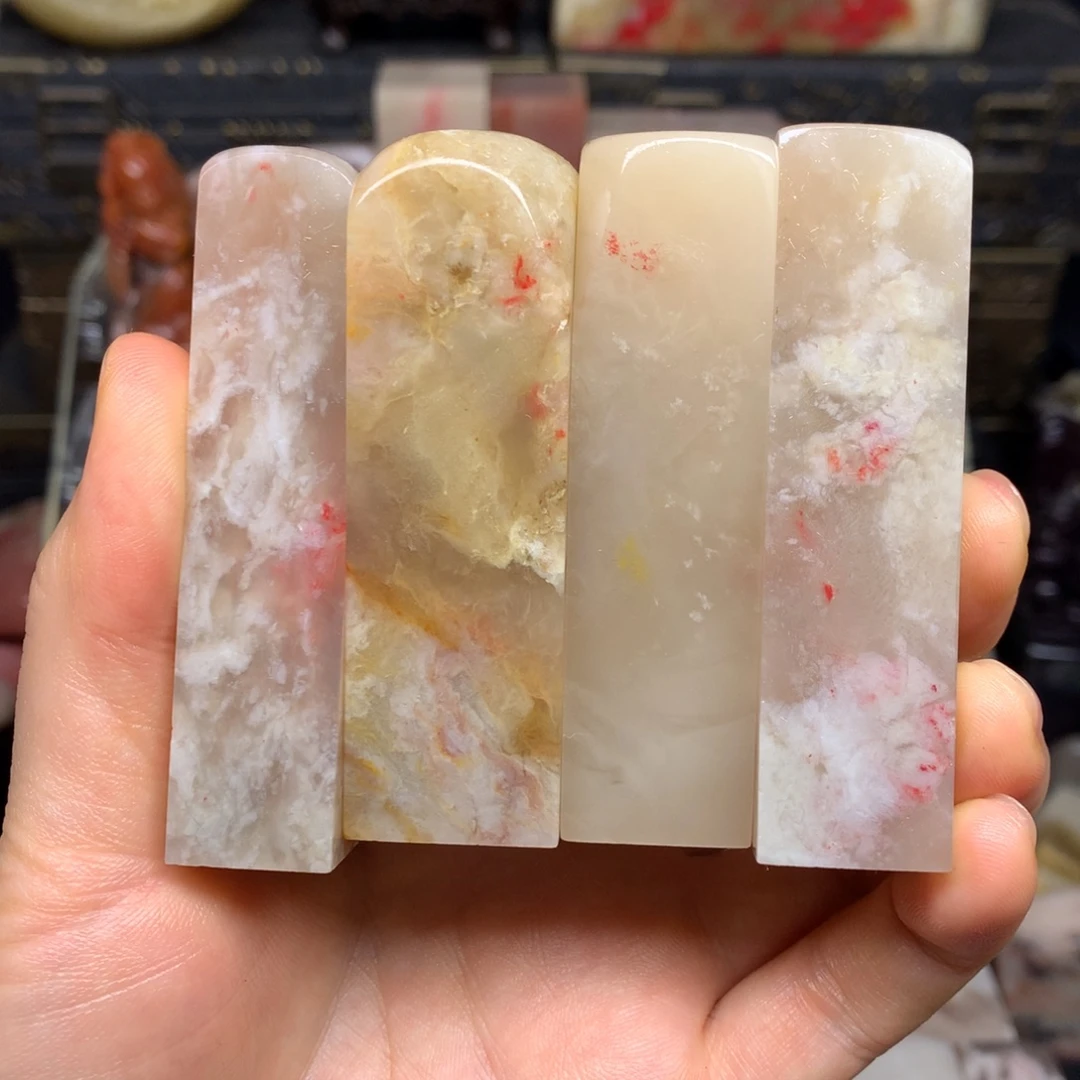 印石巴林石鸡血石印章9